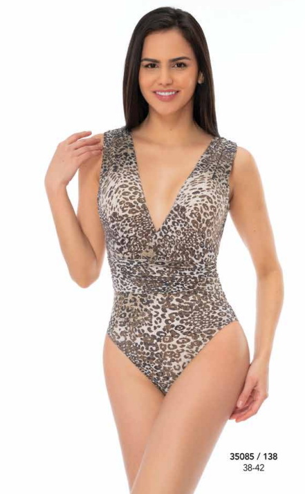 Leopar Desenli Düz Mayo