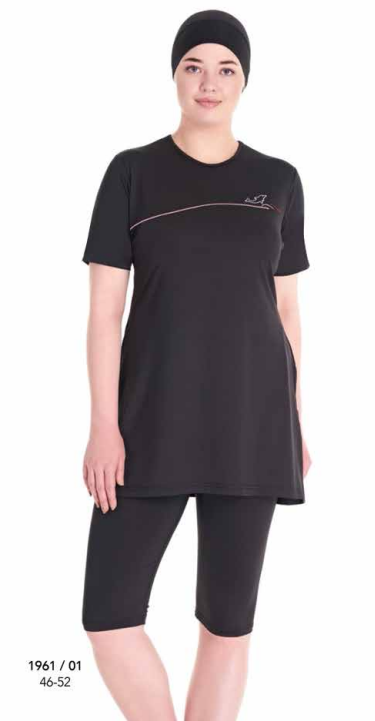 Siyah Kısa Kollu Haşema