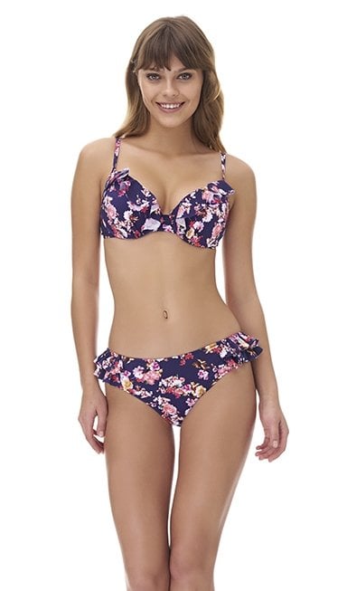 Mor Pembe Desenli Bikini - Push-Up(Destekli)