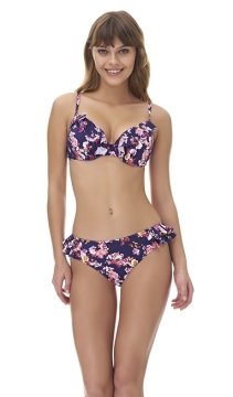 Mor Pembe Desenli Bikini - Push-Up(Destekli)