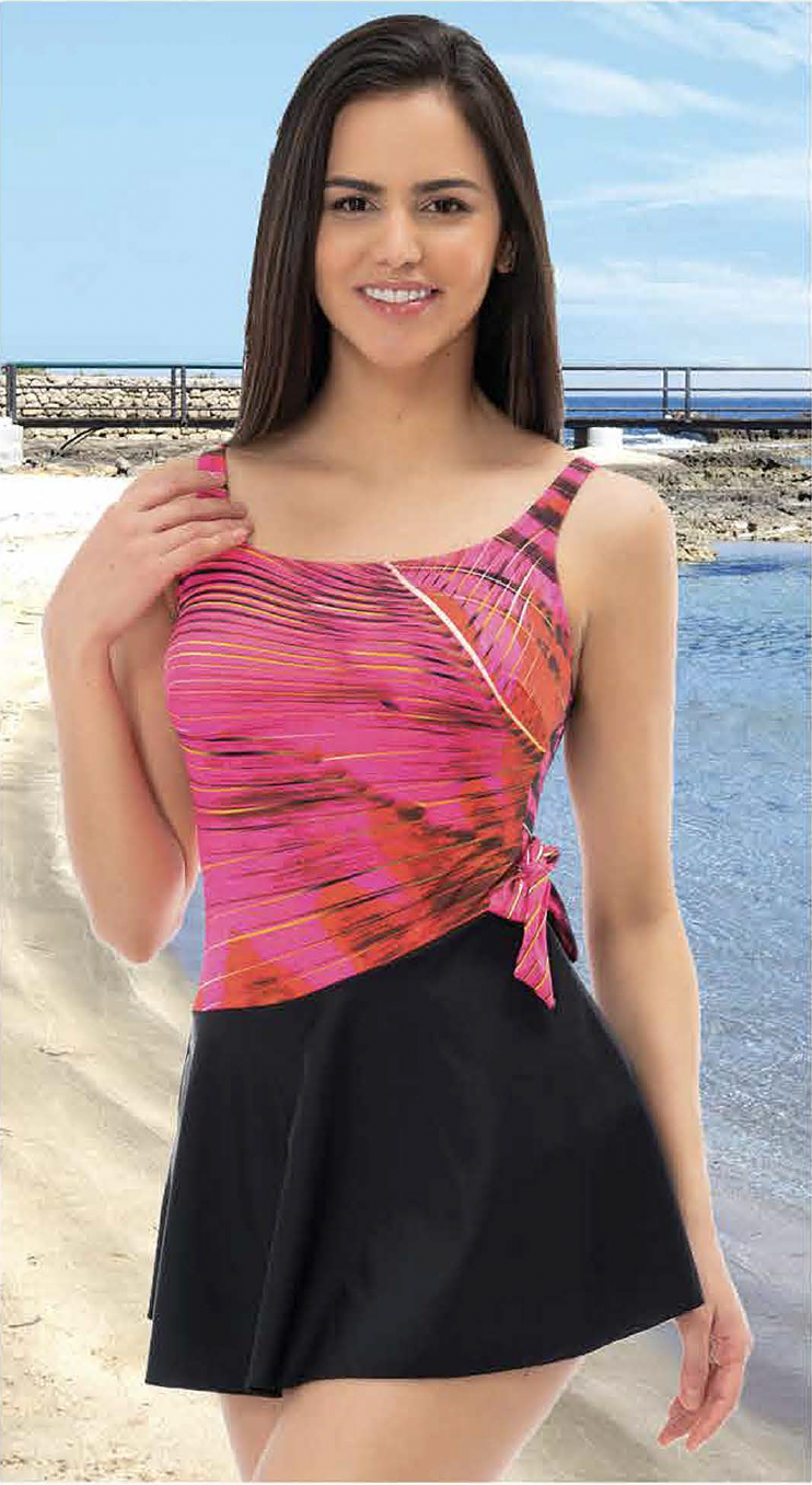 Pembe Siyah Etekli Mayo