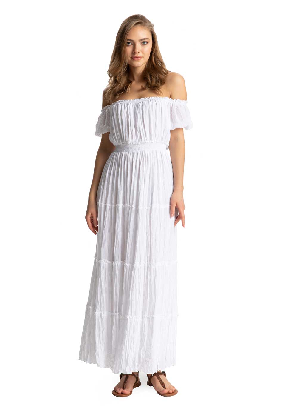 GİPSY BÜRÜMCÜK ELBİSE 101-Beyaz