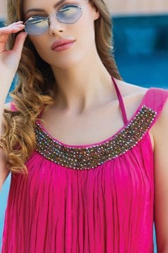 Kısa Simit Süslü Bürümcük Elbise