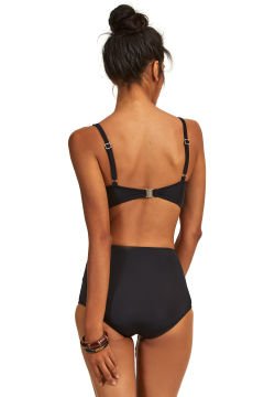Siyah Büzgülü Toparlayıcı Bikini Takımı