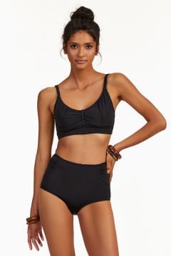 Siyah Büzgülü Toparlayıcı Bikini Takımı